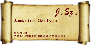 Jambrich Szilvia névjegykártya